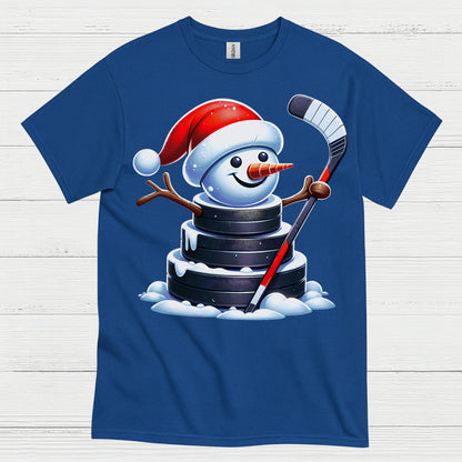 Christmas Snowman Hockey Puck T Shirt