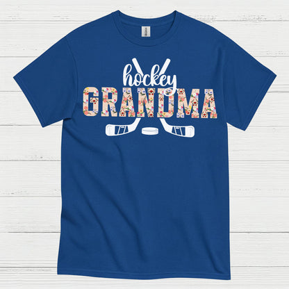 Hockey Grandma Floral Hockey Stick T Shirt