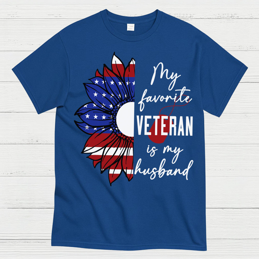 My Favorite Veteran Is My Husband Patriotic T-Shirt