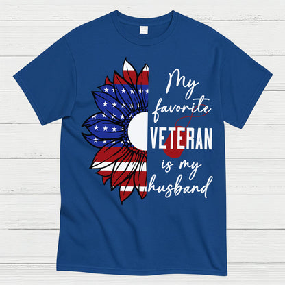 My Favorite Veteran Is My Husband Patriotic T-Shirt