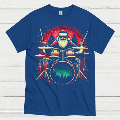 Santa Drummer Christmas T Shirt