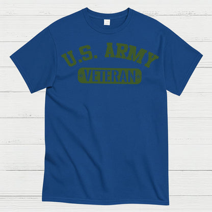 U.S. Army Veteran Military Green Text T-Shirt