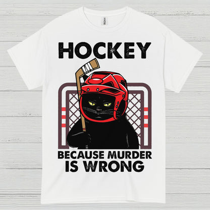 Hockey Because Murder Is Wrong Cat T-Shirt