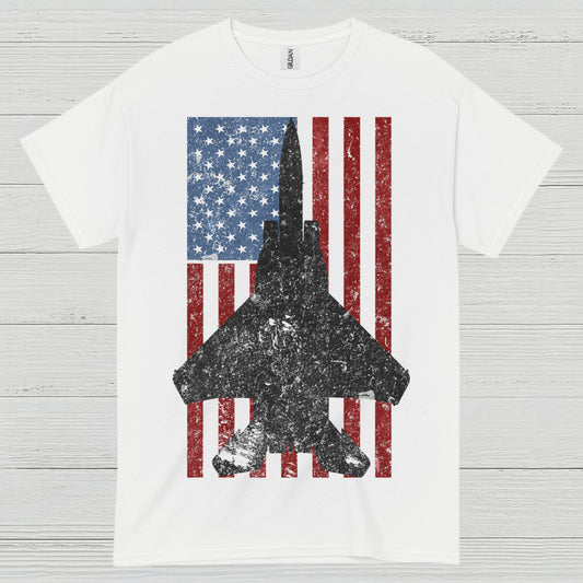 American Fighter Jet Patriotic Flag Veteran T Shirt