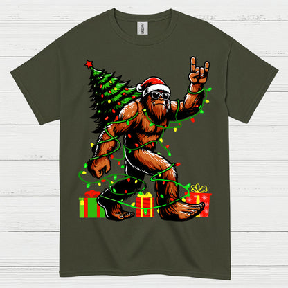 Rocking Christmas Bigfoot T Shirt