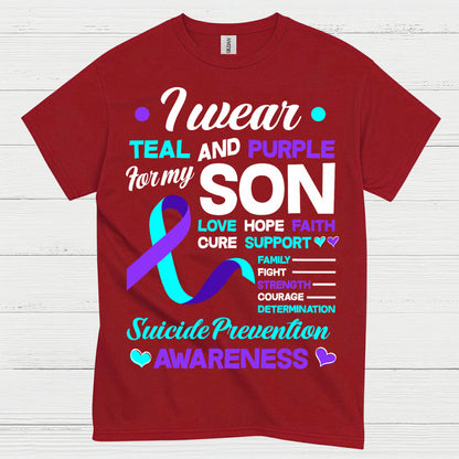 I Wear Teal Purple For My Son T Shirt