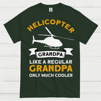 Helicopter Grandpa Much Cooler Aviation T Shirt