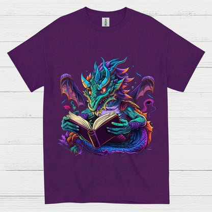 Colorful Reading Dragon T Shirt