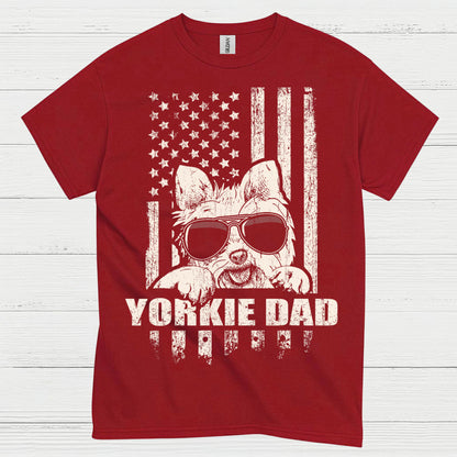 Yorkie Dad Patriotic Dog Lover T Shirt