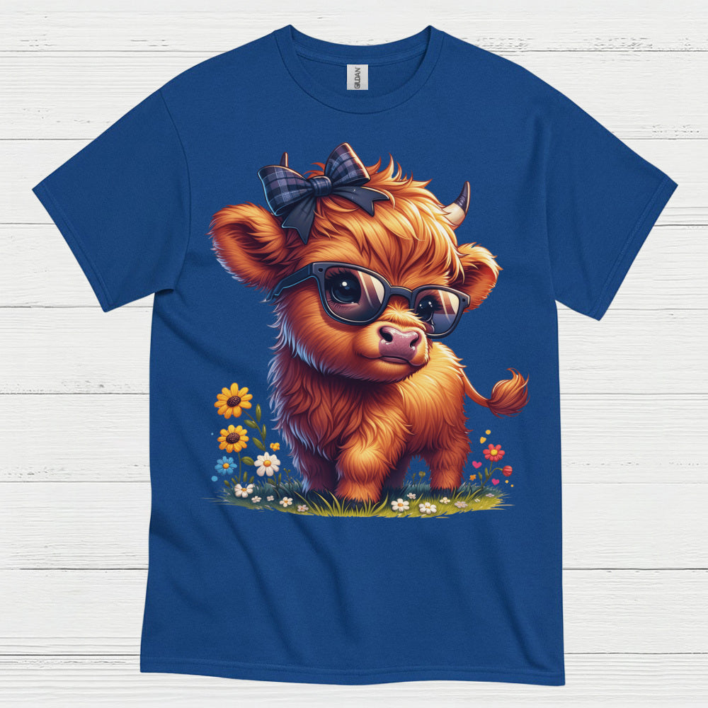 Cute Highland Cow Sunglasses T Shirt