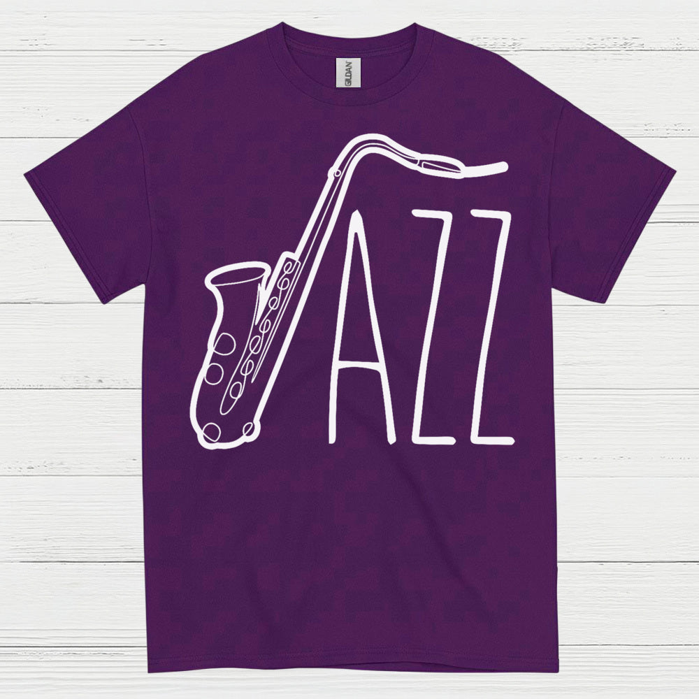 Jazz Saxophone Minimal Line Art T Shirt