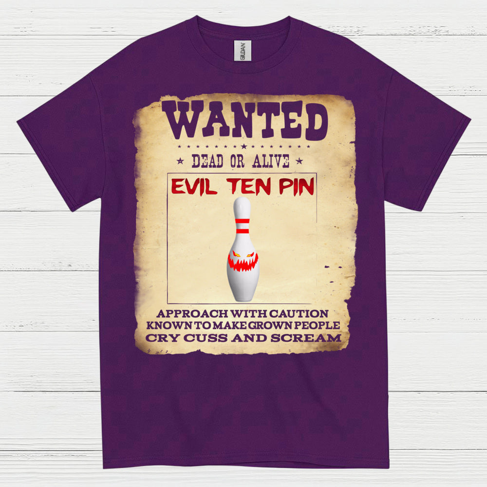 Evil Ten Pin Wanted Poster T Shirt