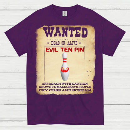 Evil Ten Pin Wanted Poster T Shirt