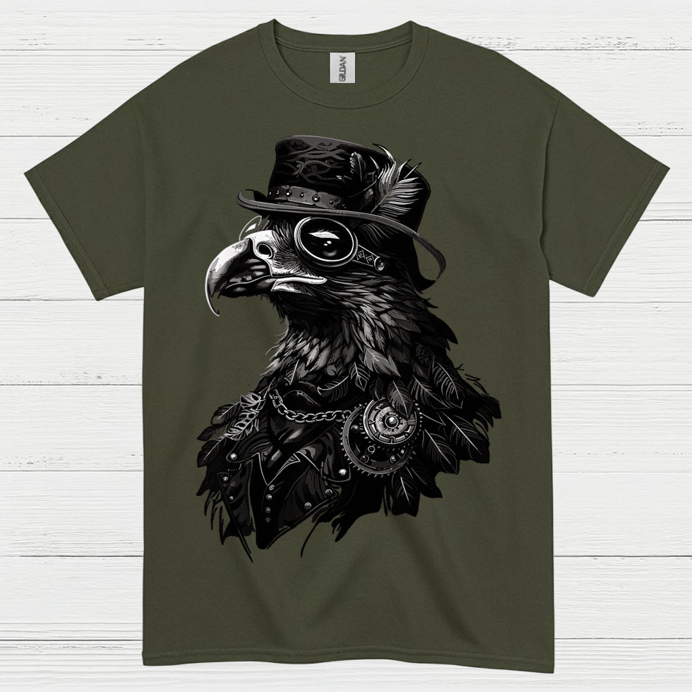 Steampunk Raven Gothic Mechanical Vintage T Shirt