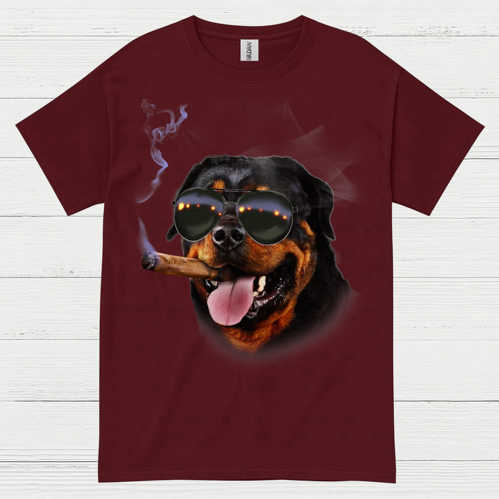 Cool Dog Smoking Cigar Funny T Shirt