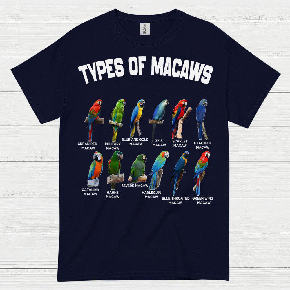 Types Of Macaws Educational T Shirt
