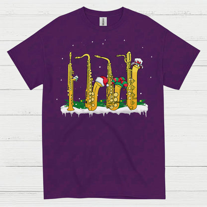 Christmas Saxophone Band Holiday T Shirt
