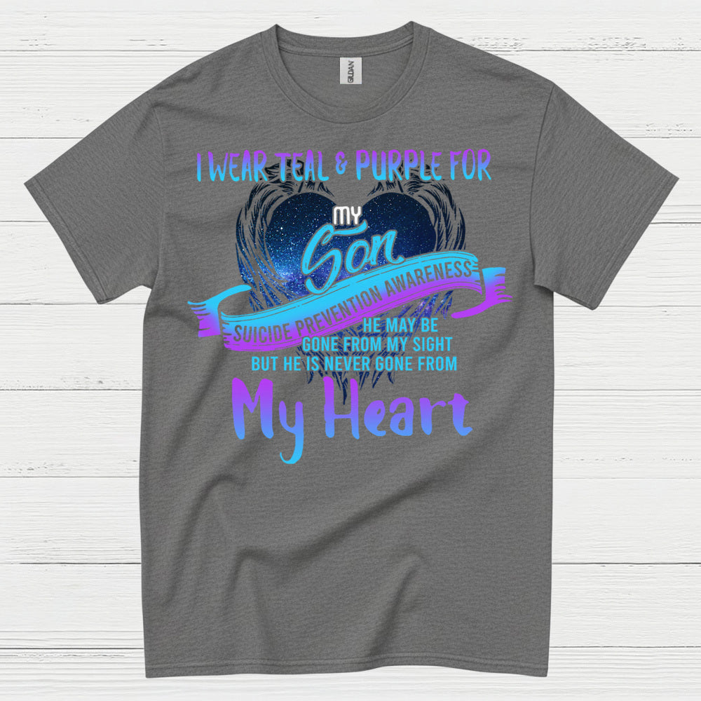 I Wear Teal Purple For My Son Memory T Shirt