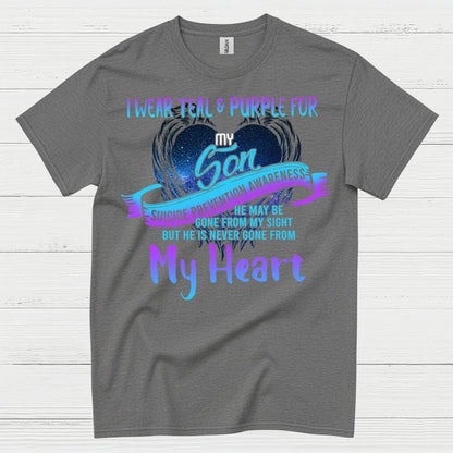 I Wear Teal Purple For My Son Memory T Shirt