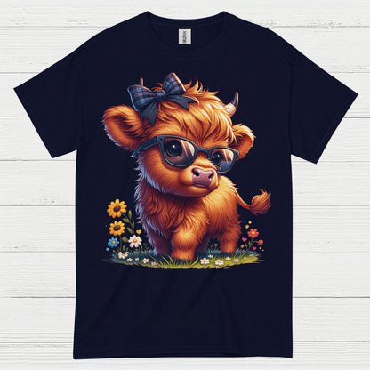 Cute Highland Cow Sunglasses T Shirt