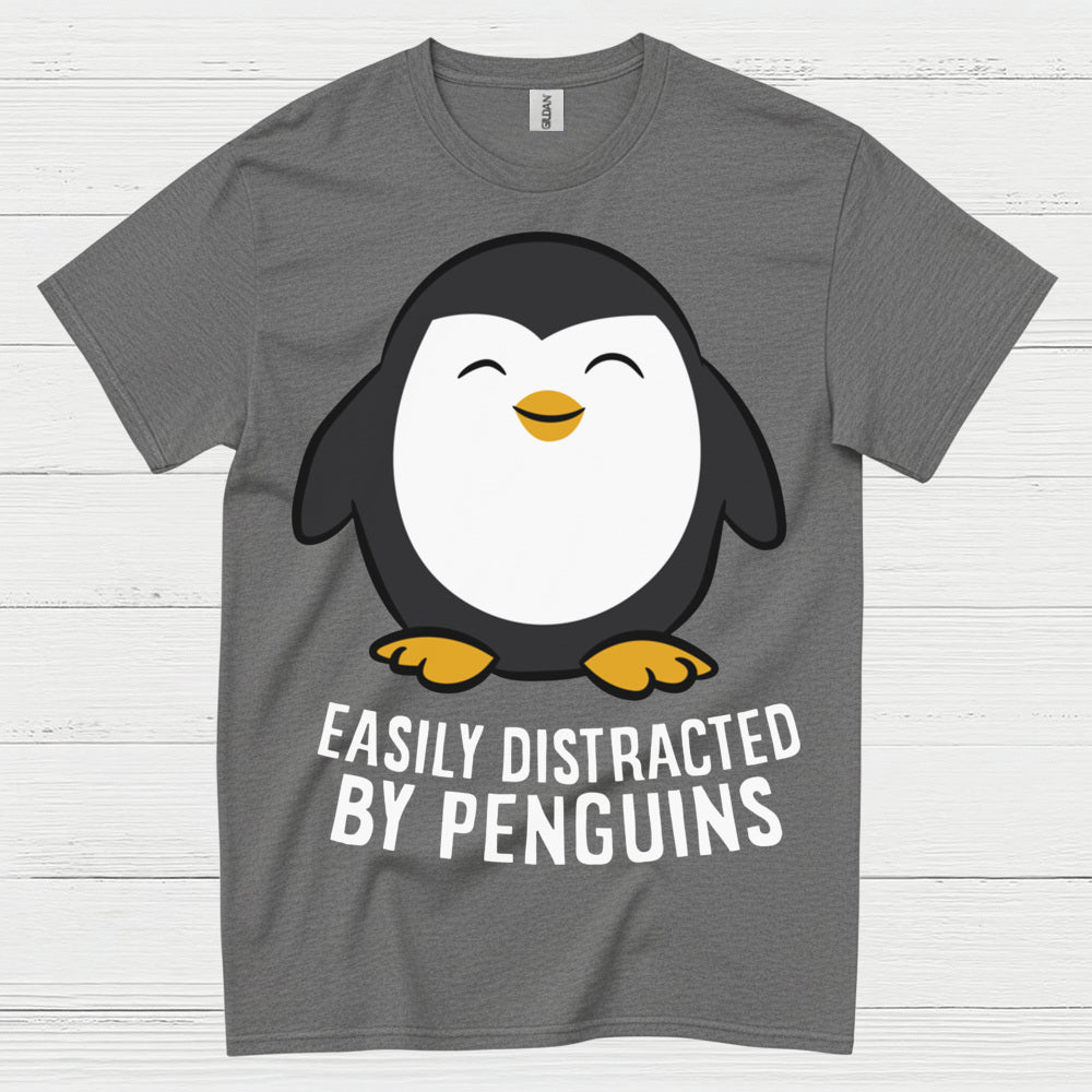 Easily Distracted By Penguins Funny T Shirt
