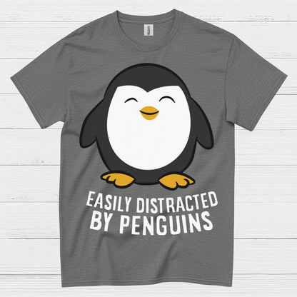 Easily Distracted By Penguins Funny T Shirt