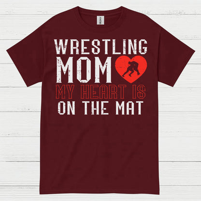 Wrestling Mom My Heart Is On The Mat T Shirt