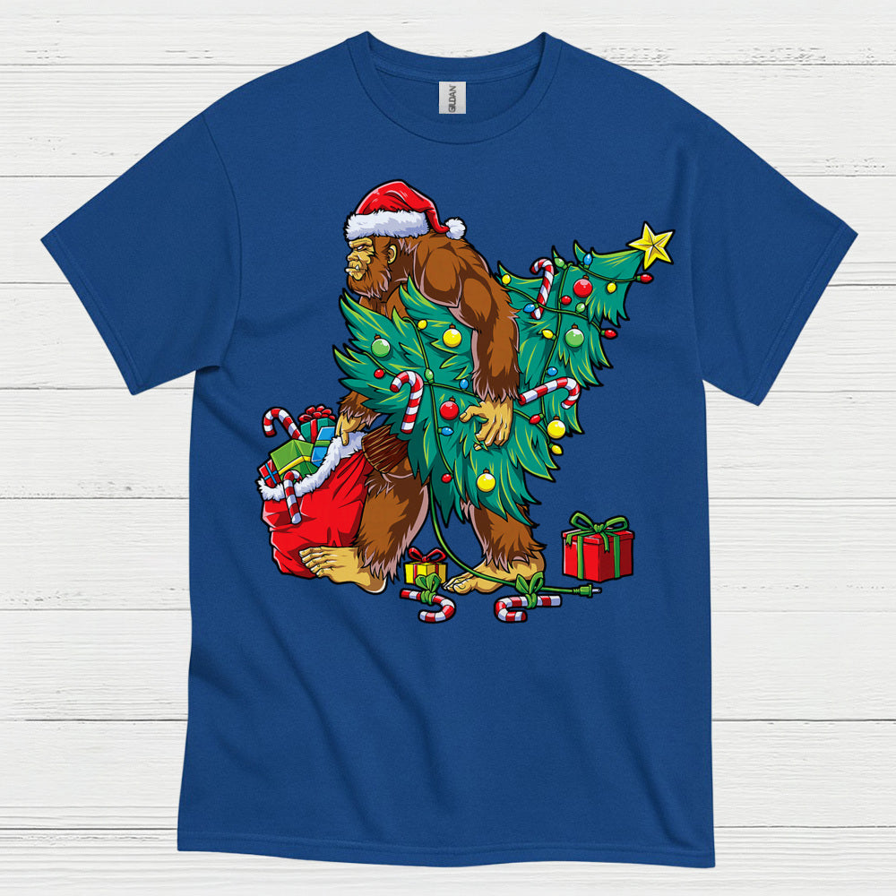 Funny Bigfoot Christmas Tree T Shirt