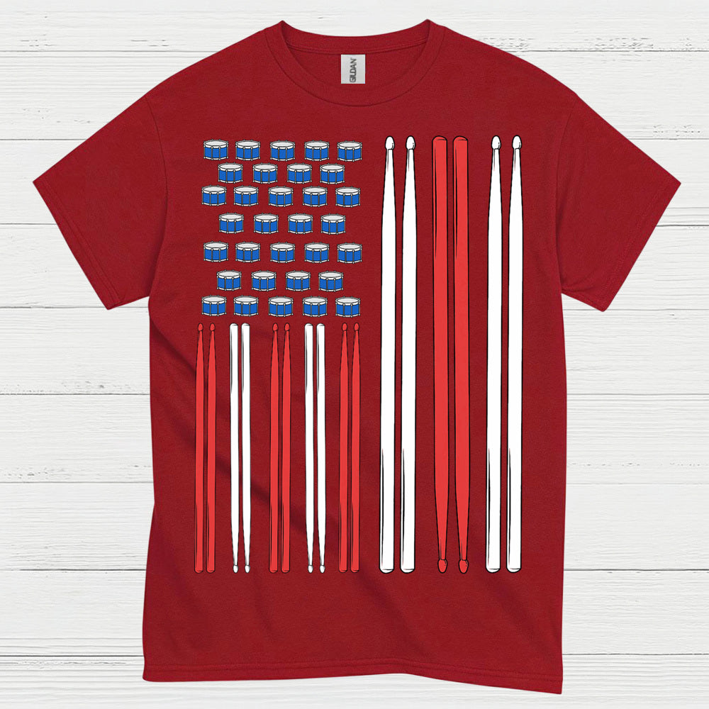 American Drummer Flag T Shirt