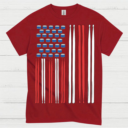 American Drummer Flag T Shirt