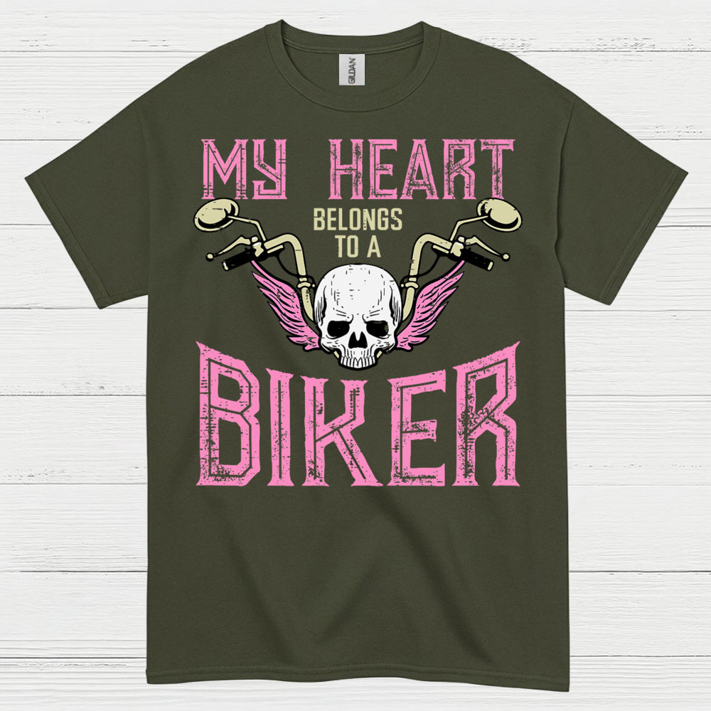 My Heart Belongs to a Biker T Shirt