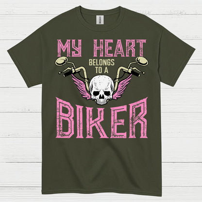 My Heart Belongs to a Biker T Shirt