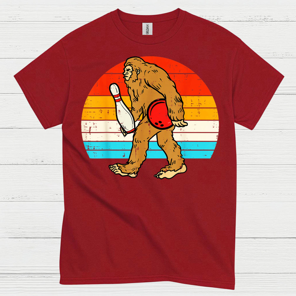 Bowling Bigfoot Retro T Shirt