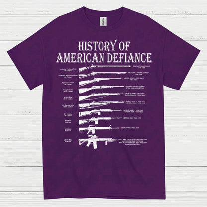 History Of American Defiance Patriotic Gun T Shirt