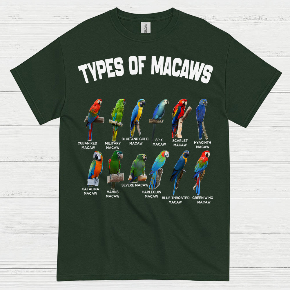 Types Of Macaws Educational T Shirt