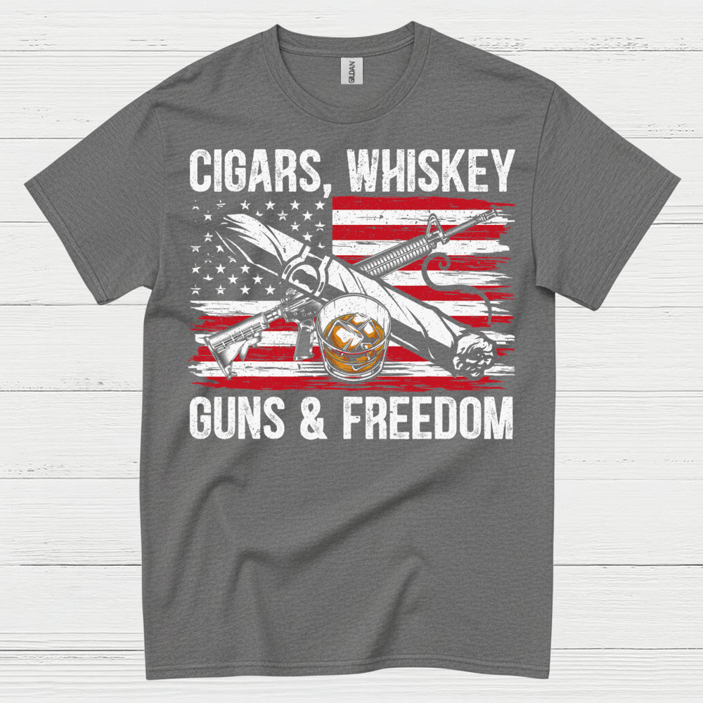 Cigars Whiskey Guns And Freedom T Shirt