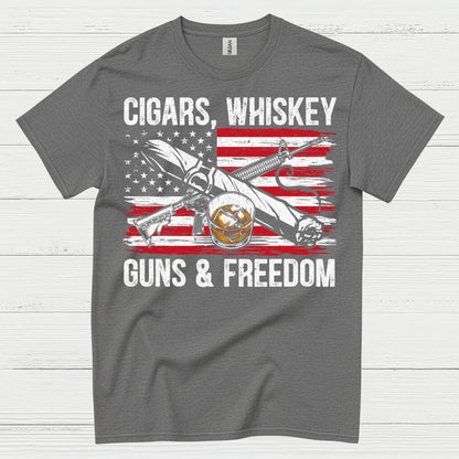 Cigars Whiskey Guns And Freedom T Shirt