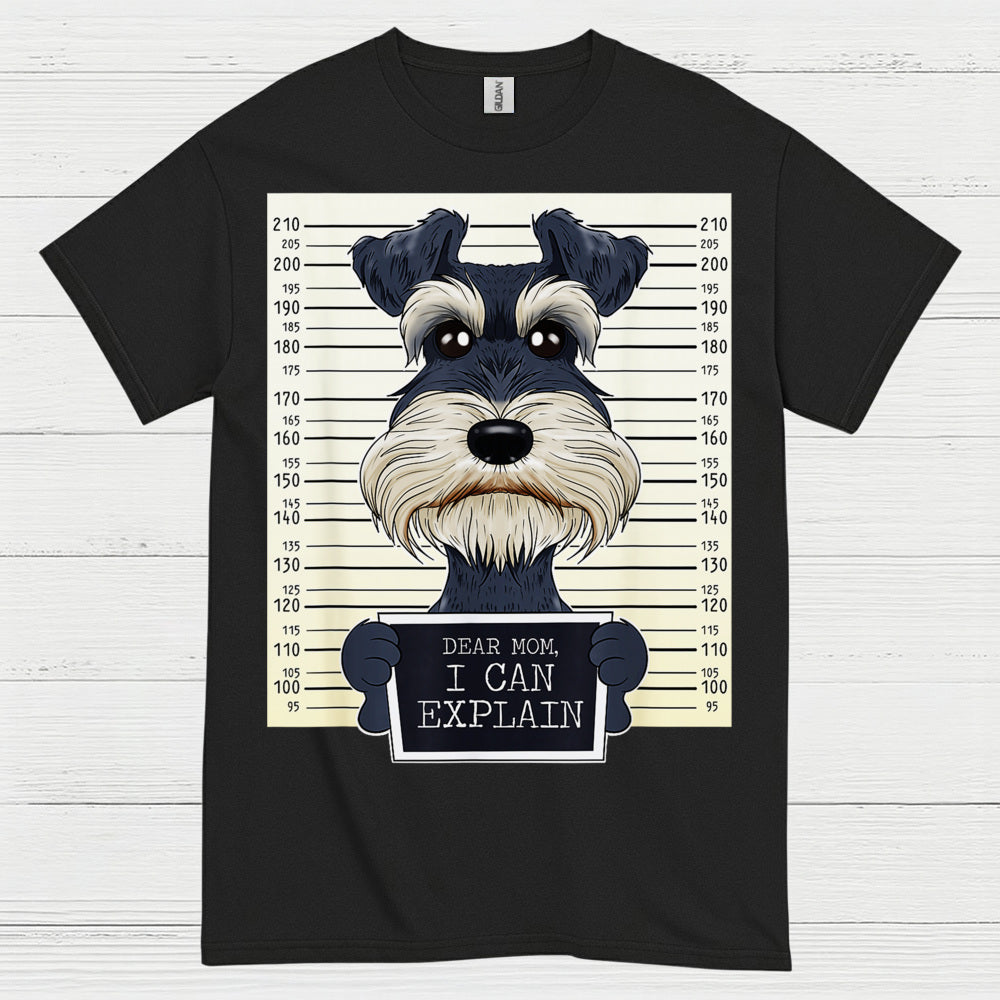 Funny Schnauzer Mugshot Dog Lover T Shirt