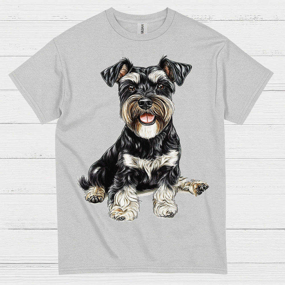 Cute Miniature Schnauzer Sitting Dog T Shirt