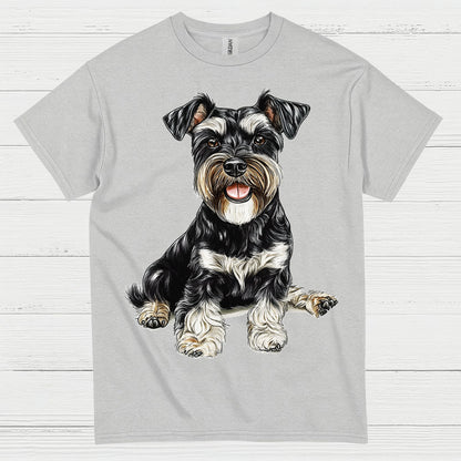Cute Miniature Schnauzer Sitting Dog T Shirt