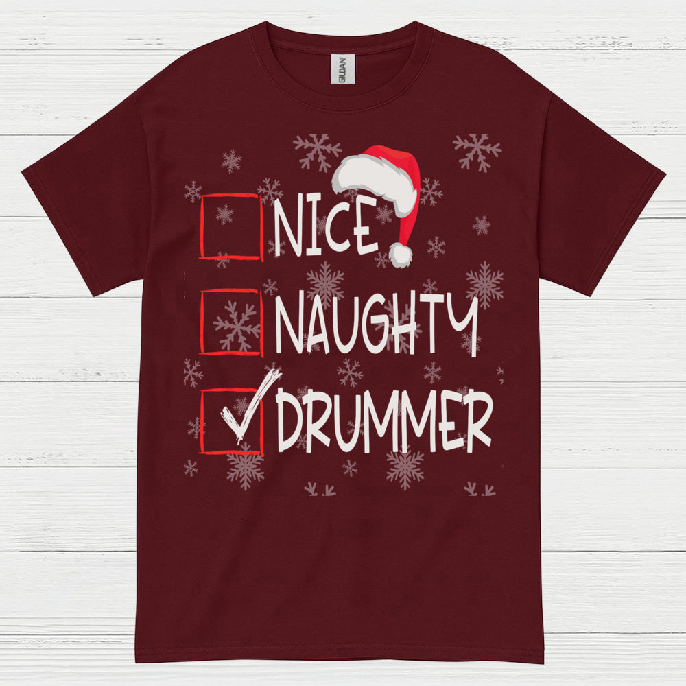 Checked Drummer Christmas T Shirt