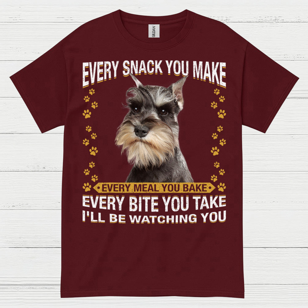 Funny Schnauzer Watching You Snack T Shirt