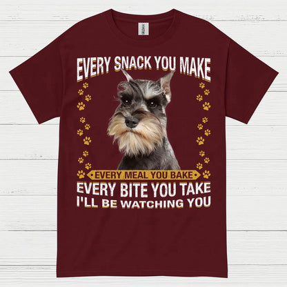 Funny Schnauzer Watching You Snack T Shirt