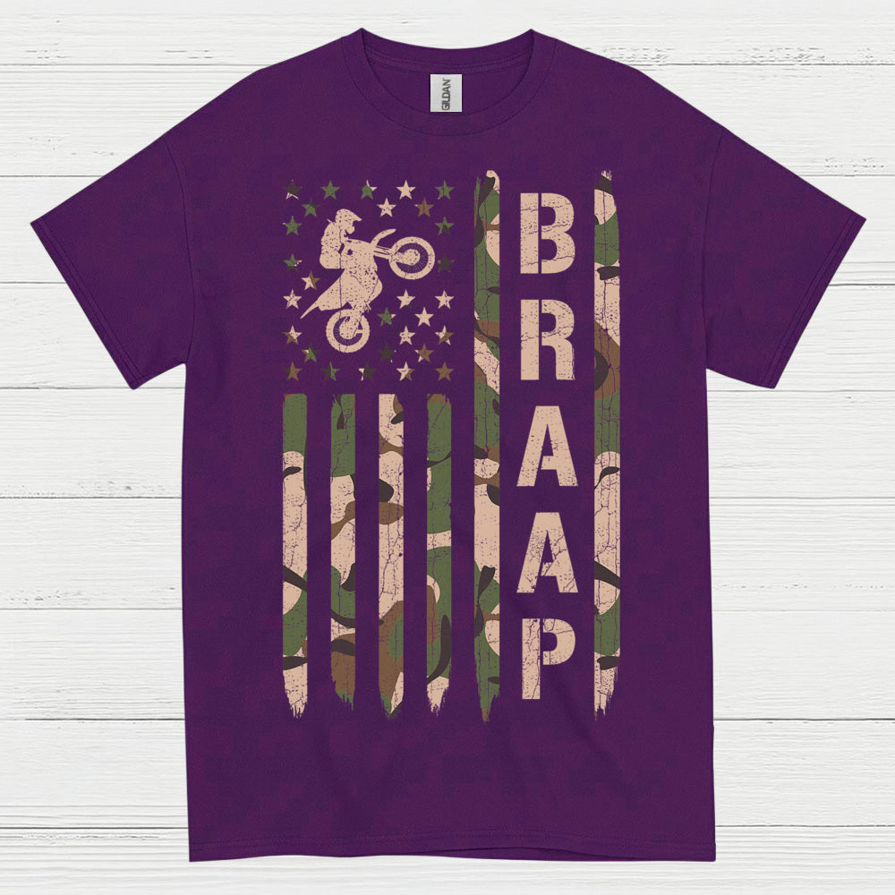 Just Braaap Motocross Flag Rider T Shirt