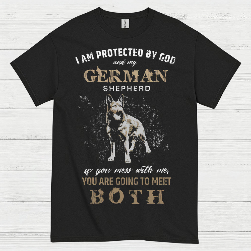 Protected By God And German Shepherd T Shirt