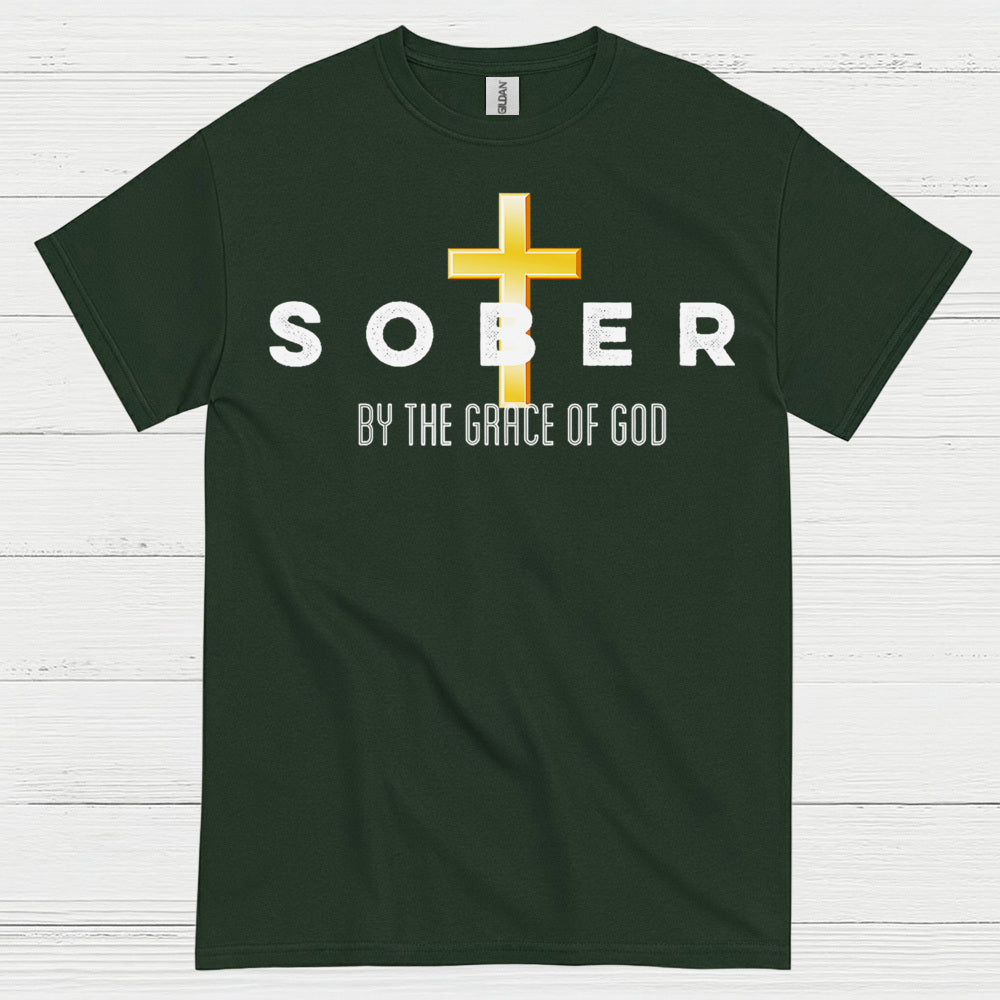 Saved By Grace Sober Christian T Shirt