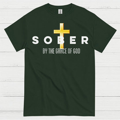 Saved By Grace Sober Christian T Shirt