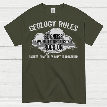 Geology Rules Rock On T Shirt