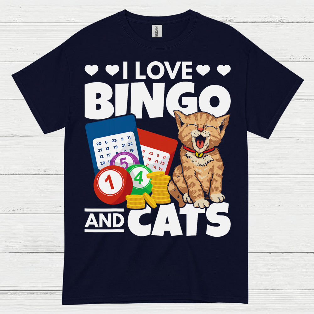 I Love Bingo And Cats T Shirt
