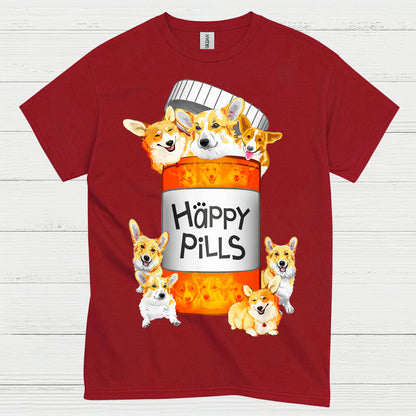 Happy Pills Corgi Dog T Shirt